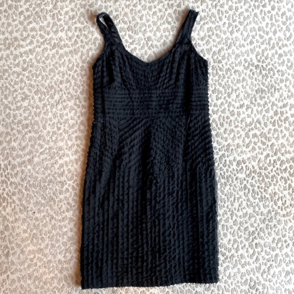 NWT Talbots Black Silk Ruffle Overlay Cocktail Dress, size 12